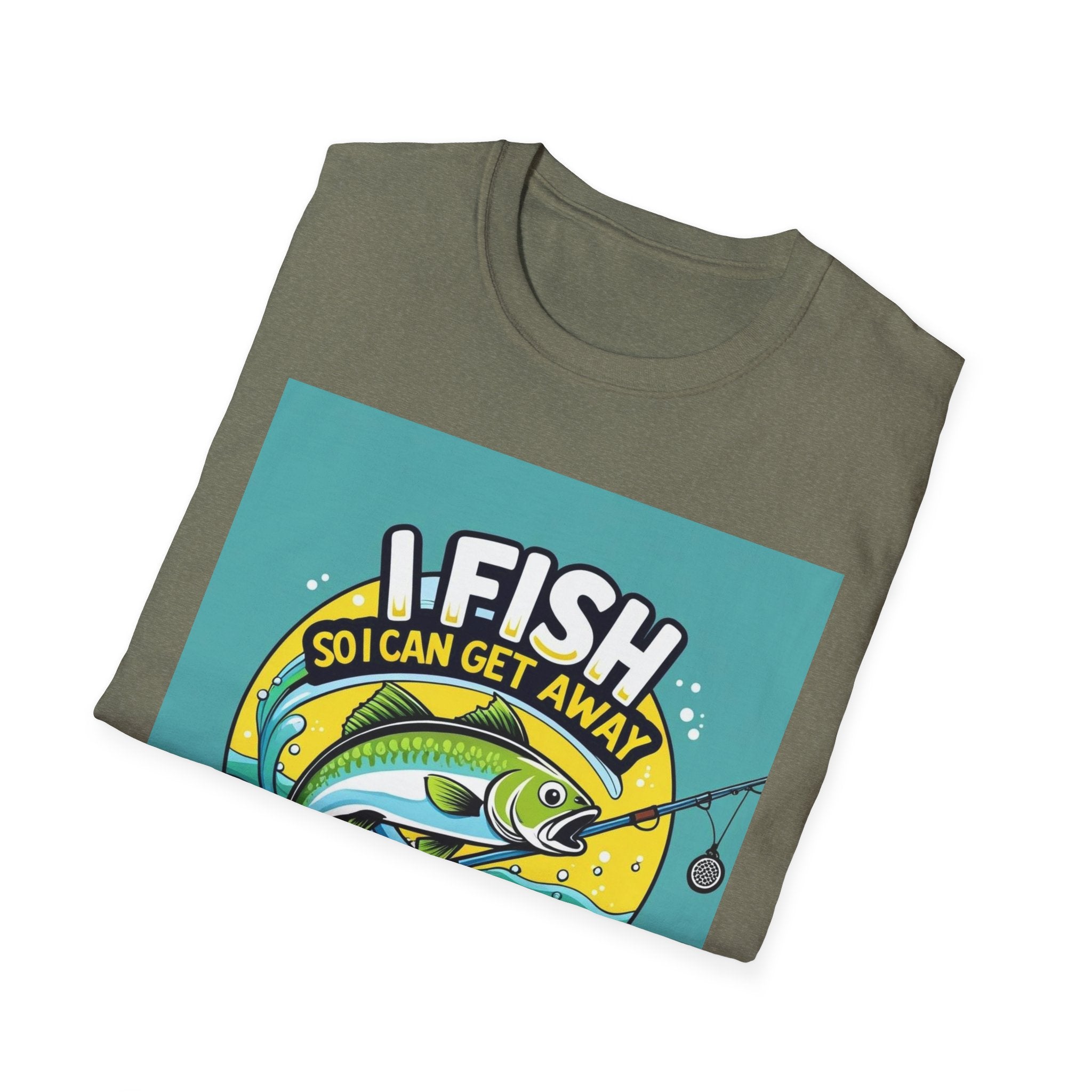 Fishing Humor T-Shirt, I Fish So I Can Get Away from My Wife, Gift for Anglers, Funny Fishing Shirt, Outdoor Adventure Apparel