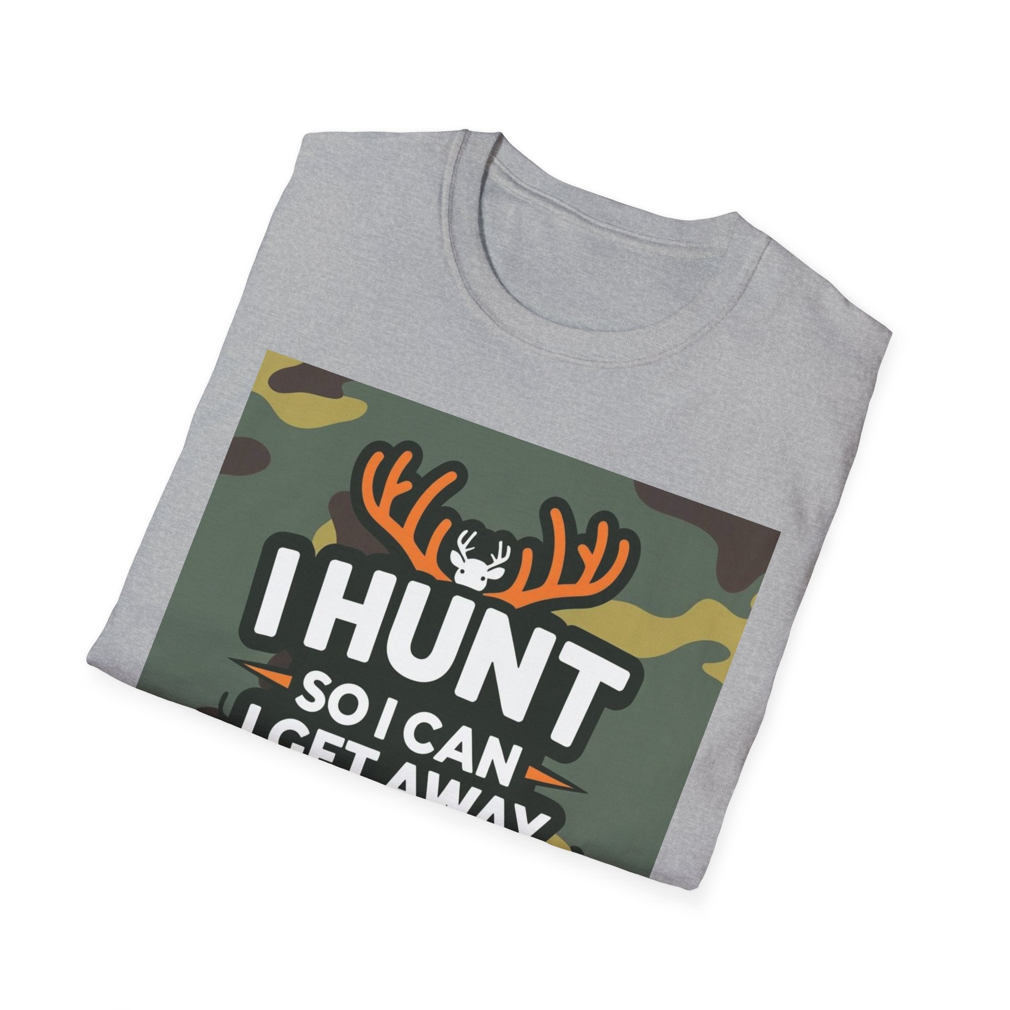 Hunting Humor T-Shirt - I Hunt So I Can Get Away From My Wife, Funny Gift for Hunters, Outdoor Enthusiasts, Birthday, Father's Day