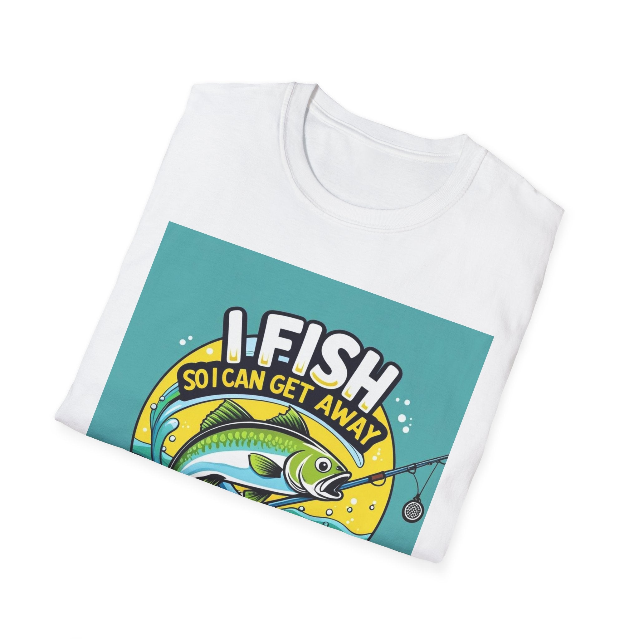 Fishing Humor T-Shirt, I Fish So I Can Get Away from My Wife, Gift for Anglers, Funny Fishing Shirt, Outdoor Adventure Apparel