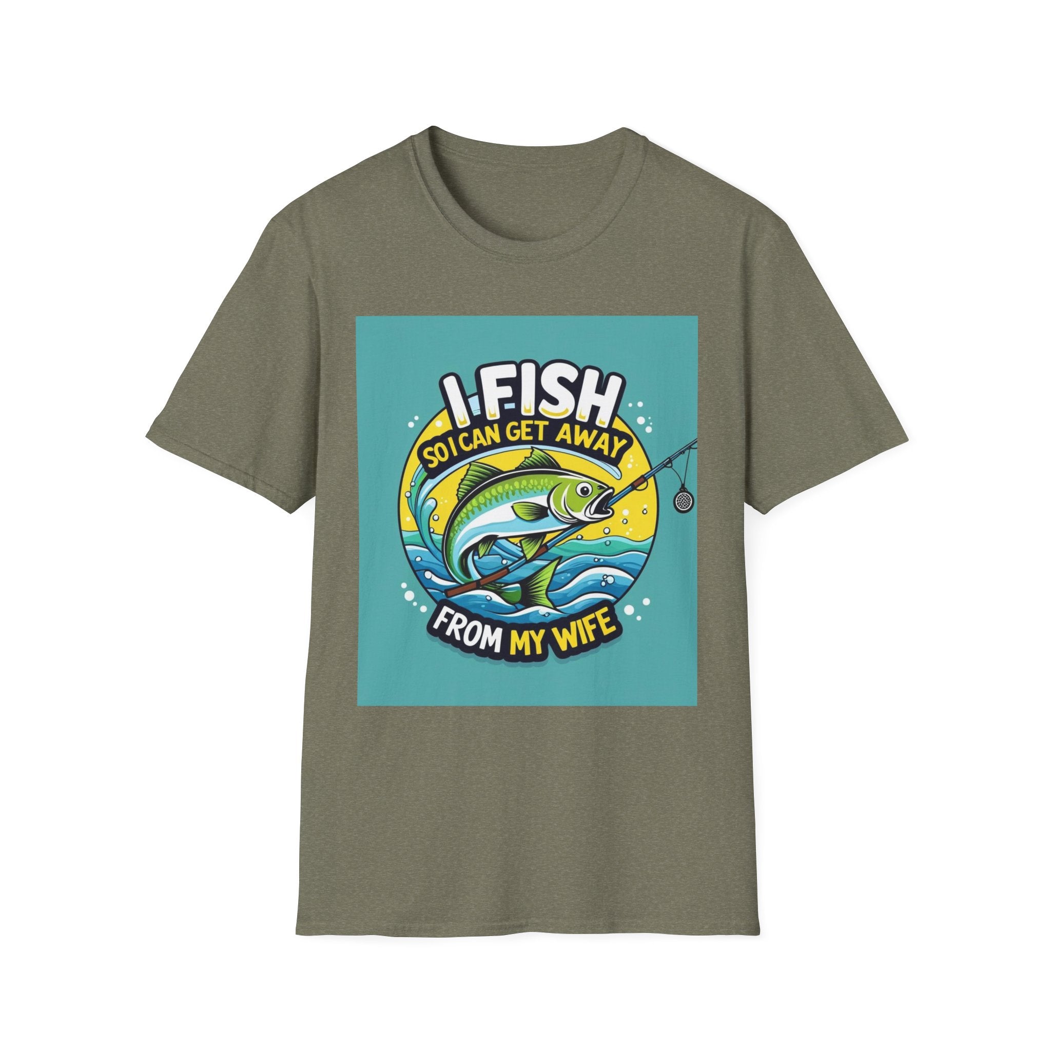 Fishing Humor T-Shirt, I Fish So I Can Get Away from My Wife, Gift for Anglers, Funny Fishing Shirt, Outdoor Adventure Apparel