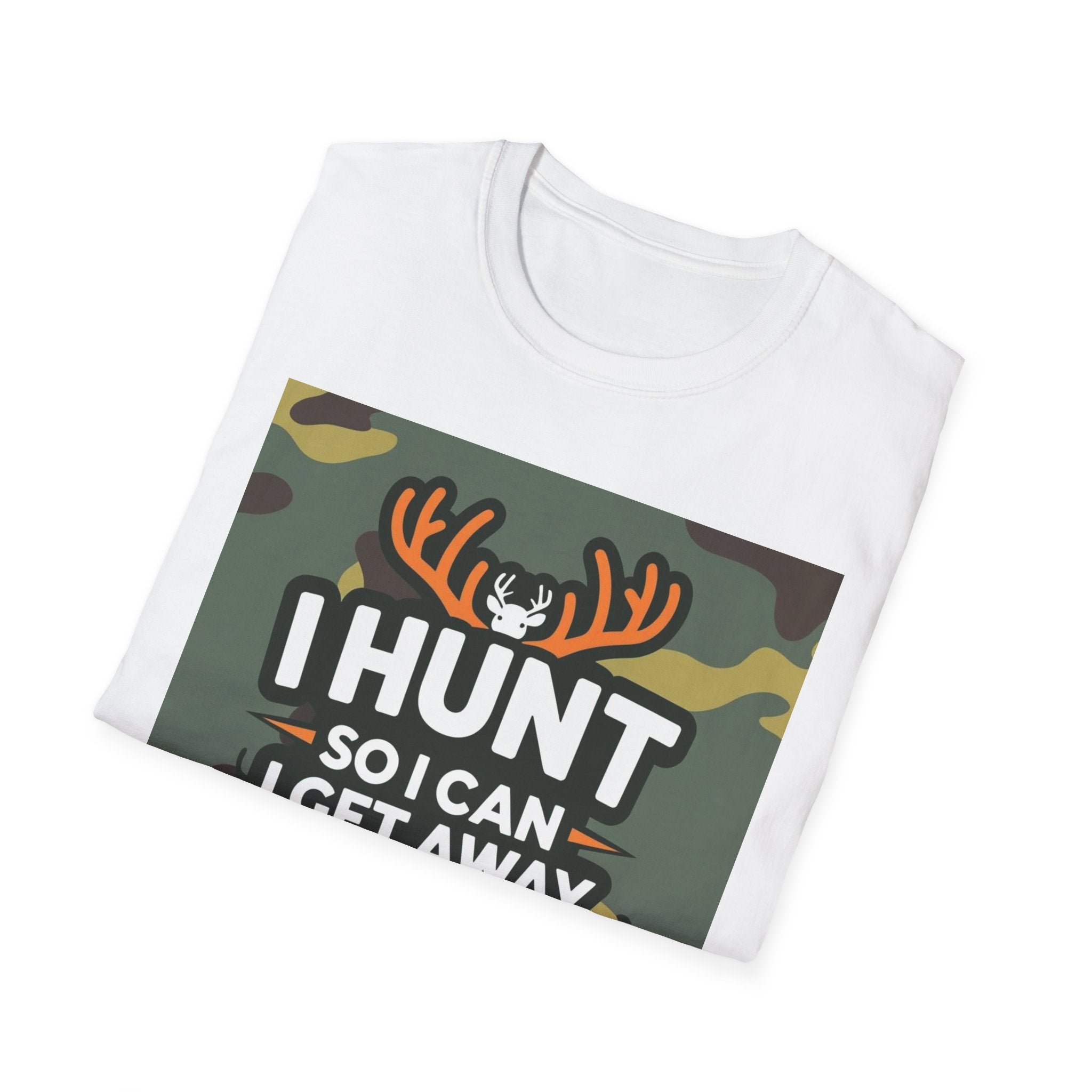 Hunting Humor T-Shirt - I Hunt So I Can Get Away From My Wife, Funny Gift for Hunters, Outdoor Enthusiasts, Birthday, Father's Day