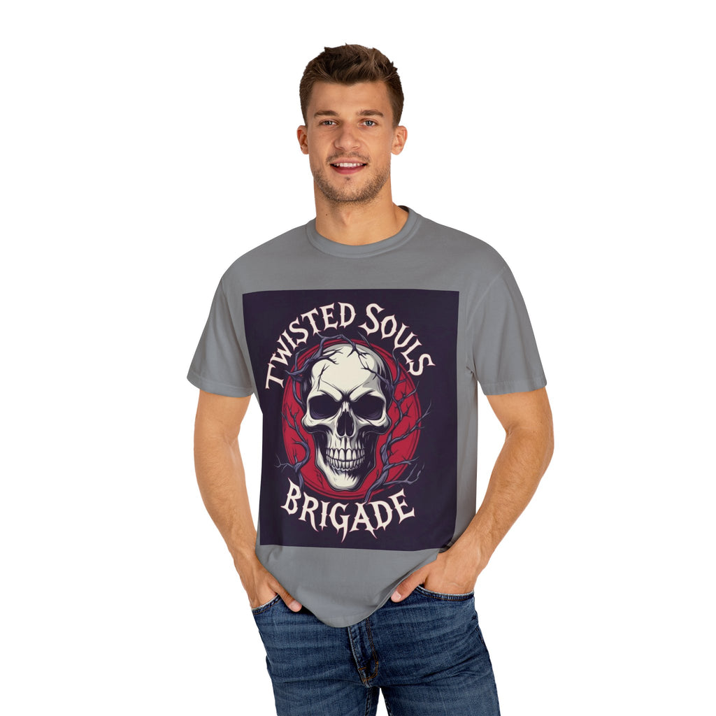 Twisted Souls Brigade Unisex Garment-Dyed T-shirt | Edgy Graphic Tee for Casual Wear, Music Festivals, Halloween, Gifting