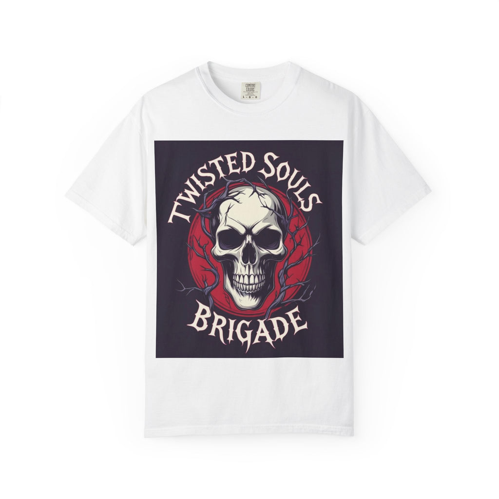 Twisted Souls Brigade Unisex Garment-Dyed T-shirt | Edgy Graphic Tee for Casual Wear, Music Festivals, Halloween, Gifting