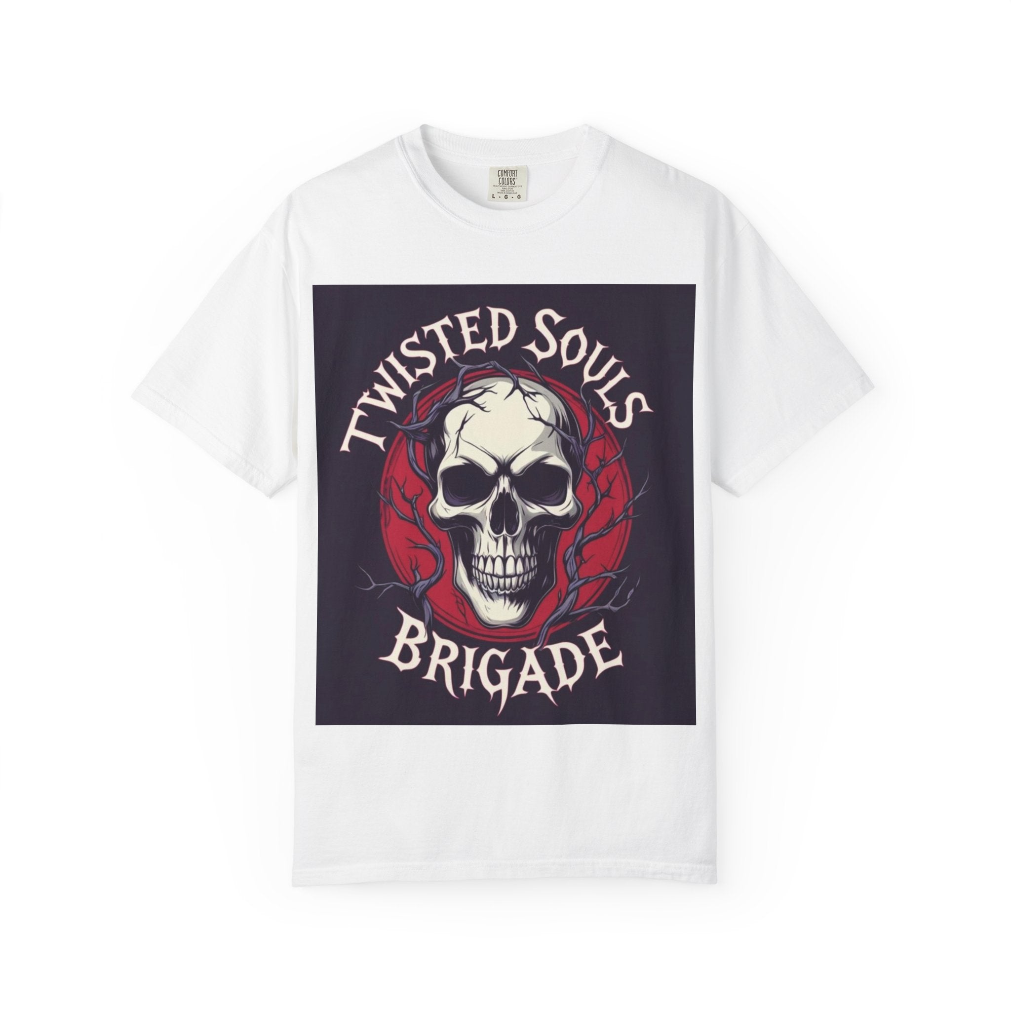 Twisted Souls Brigade Unisex Garment-Dyed T-shirt | Edgy Graphic Tee for Casual Wear, Music Festivals, Halloween, Gifting