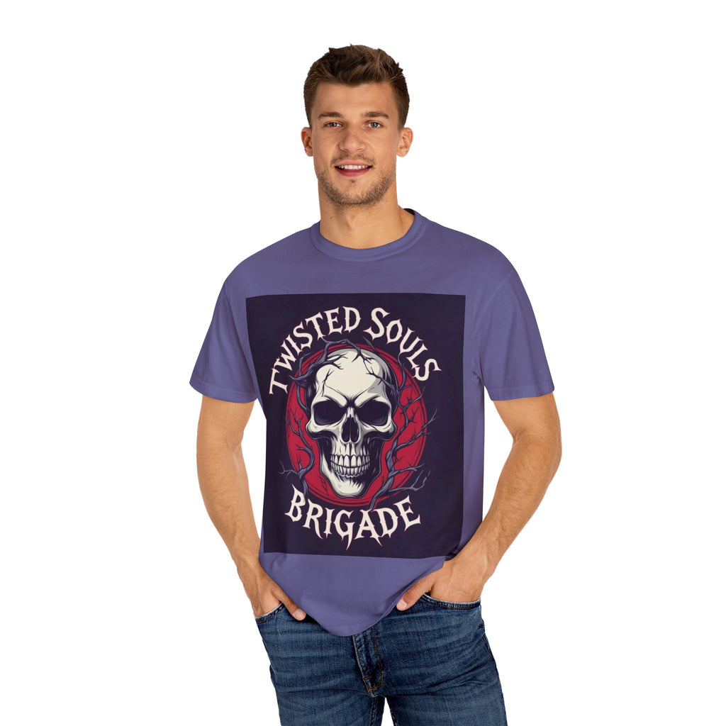 Twisted Souls Brigade Unisex Garment-Dyed T-shirt | Edgy Graphic Tee for Casual Wear, Music Festivals, Halloween, Gifting