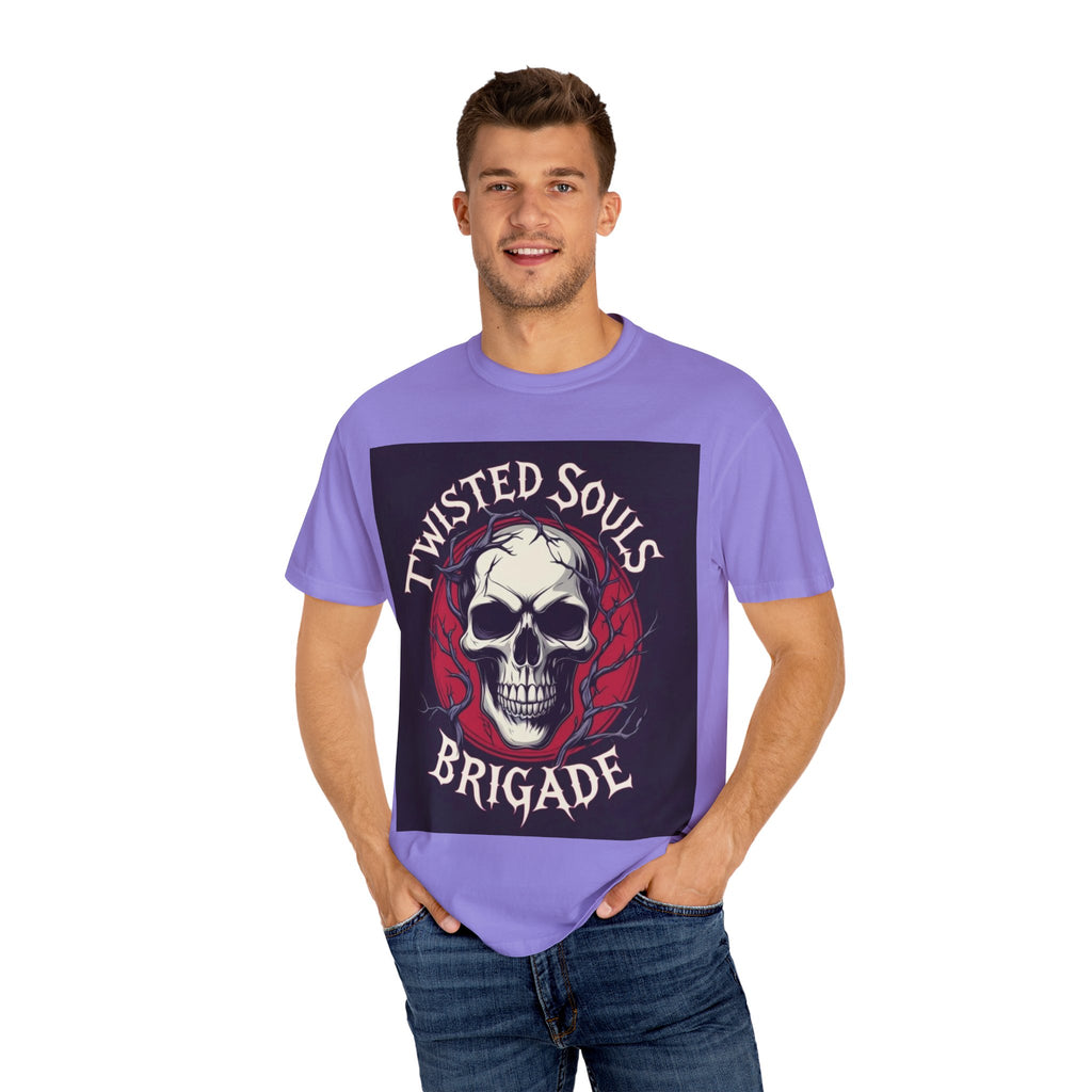 Twisted Souls Brigade Unisex Garment-Dyed T-shirt | Edgy Graphic Tee for Casual Wear, Music Festivals, Halloween, Gifting